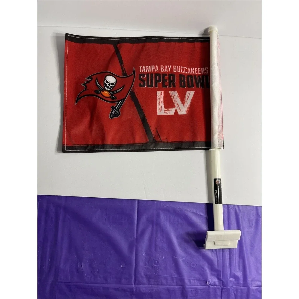 Tampa Bay Buccaneers Super Bowl LV Car Flag with Pole‎